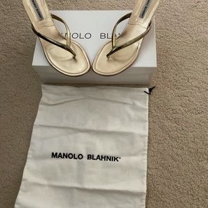 Manolo Blahnik Leather Sandals Size 37